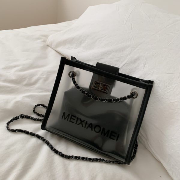 Trendy Korean Style Transparent Chain Crossbody Bag for Women - Versatile Small Shoulder Bag for 2025 Fashionistas
