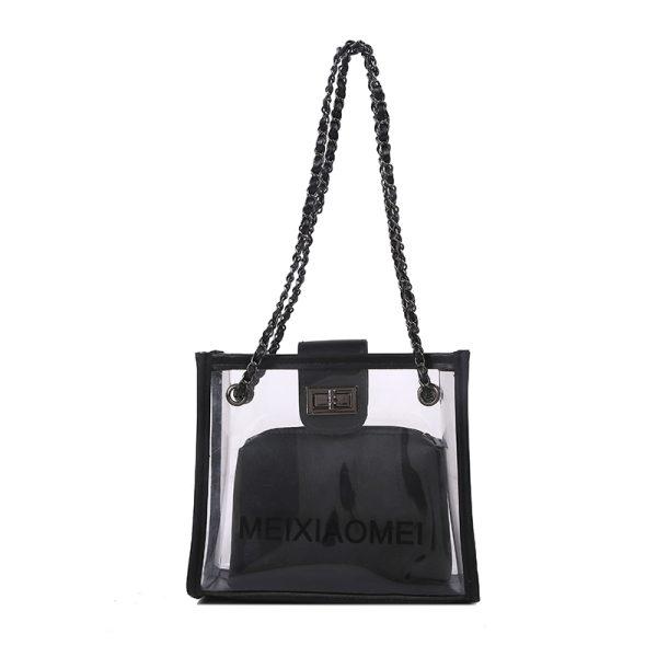 Trendy Korean Style Transparent Chain Crossbody Bag for Women - Versatile Small Shoulder Bag for 2025 Fashionistas