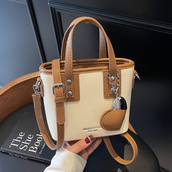 Trendy Lychee Pattern Bucket Tote Bag for Women - Simple Vegetable Basket Crossbody Shoulder Bag 2025 Fashion Niche Style