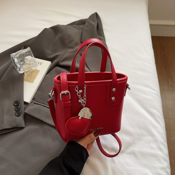 Trendy Lychee Pattern Bucket Tote Bag for Women - Simple Vegetable Basket Crossbody Shoulder Bag 2025 Fashion Niche Style