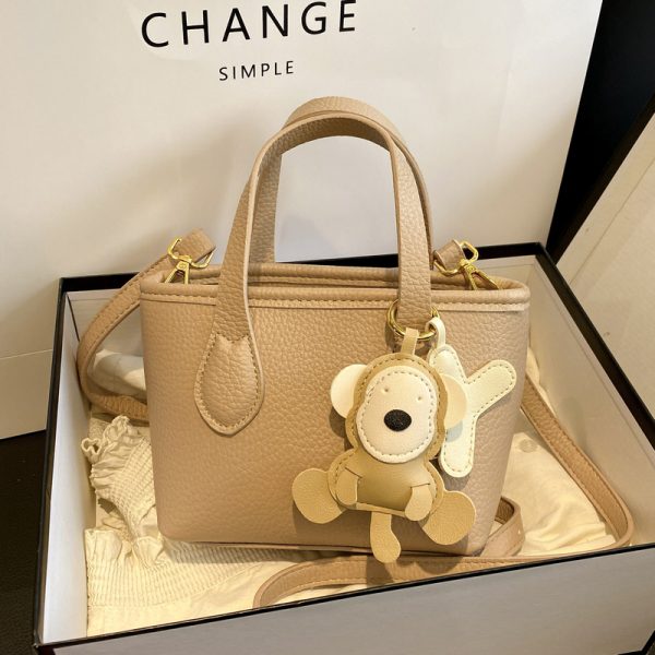 Trendy Lychee Pattern Handheld Bucket Bag 2025 - Versatile Small Crossbody Shoulder Bag for Women