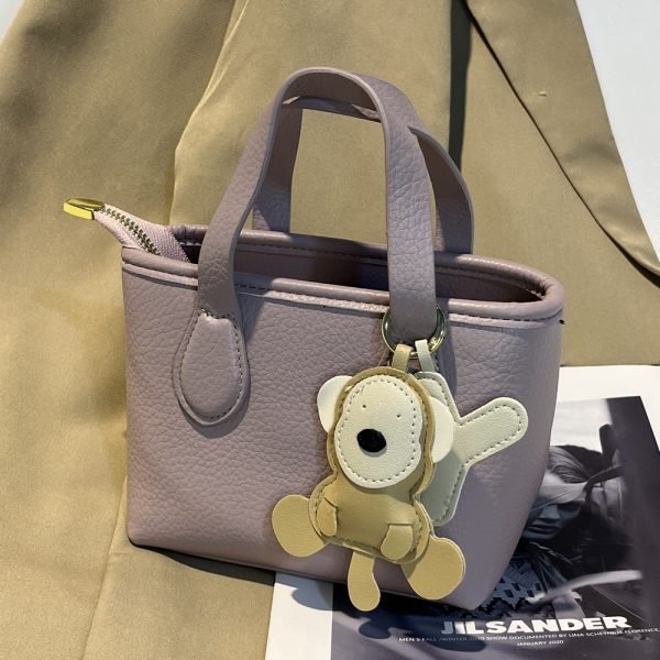 Trendy Lychee Pattern Handheld Bucket Bag 2025 - Versatile Small Crossbody Shoulder Bag for Women
