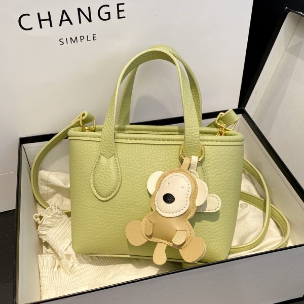 Trendy Lychee Pattern Handheld Bucket Bag 2025 - Versatile Small Crossbody Shoulder Bag for Women
