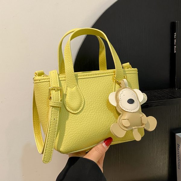 Trendy Lychee Pattern Handheld Bucket Bag 2025 - Versatile Small Crossbody Shoulder Bag for Women