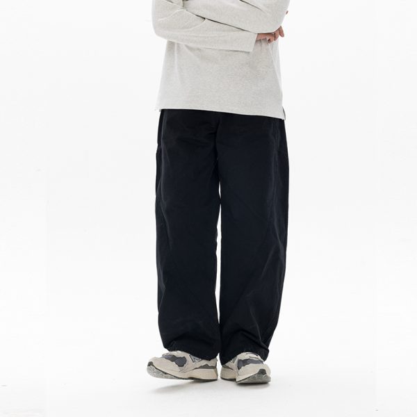 Trendy Men's Workwear Casual Pants with Three-Dimensional Cutting and Pockets - Brown Long Pants for a Stylish Look