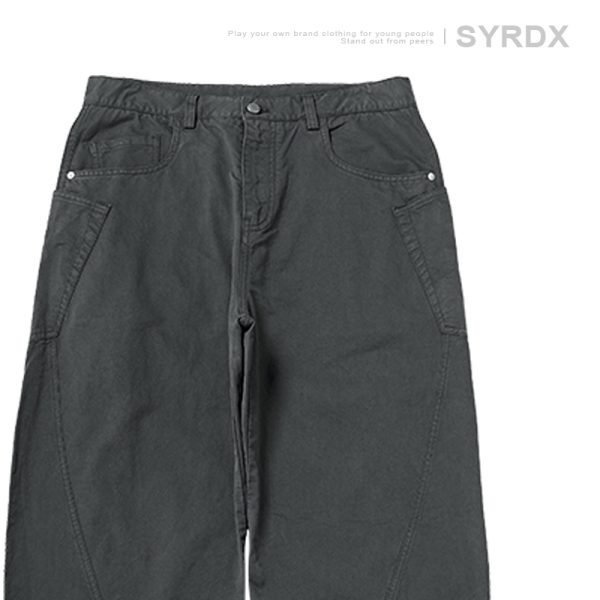 Trendy Men's Workwear Casual Pants with Three-Dimensional Cutting and Pockets - Brown Long Pants for a Stylish Look