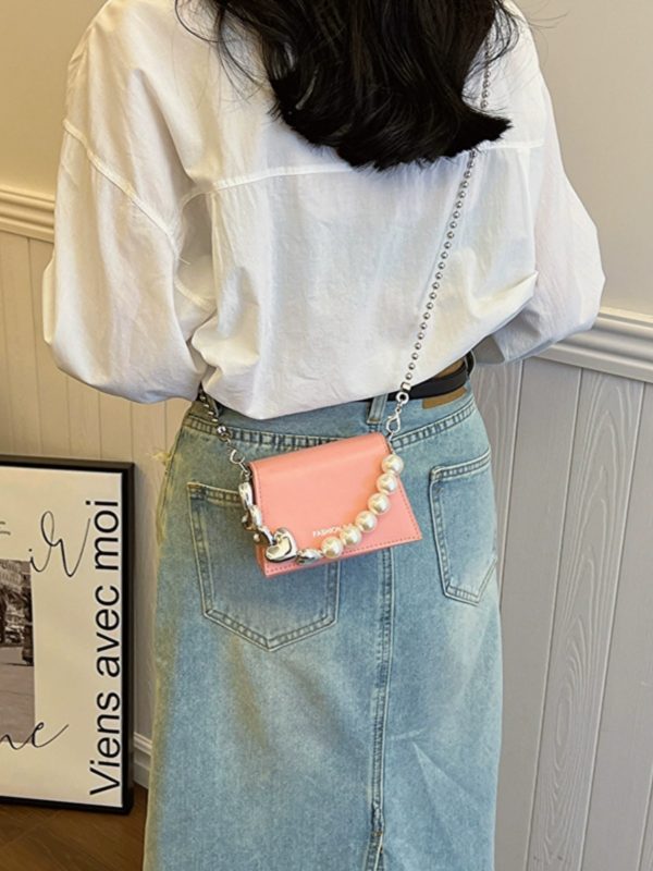 Trendy Mini Pearl Chain Crossbody Bag for Women - Stylish Versatile 2025 Summer Shoulder Small Square Bag