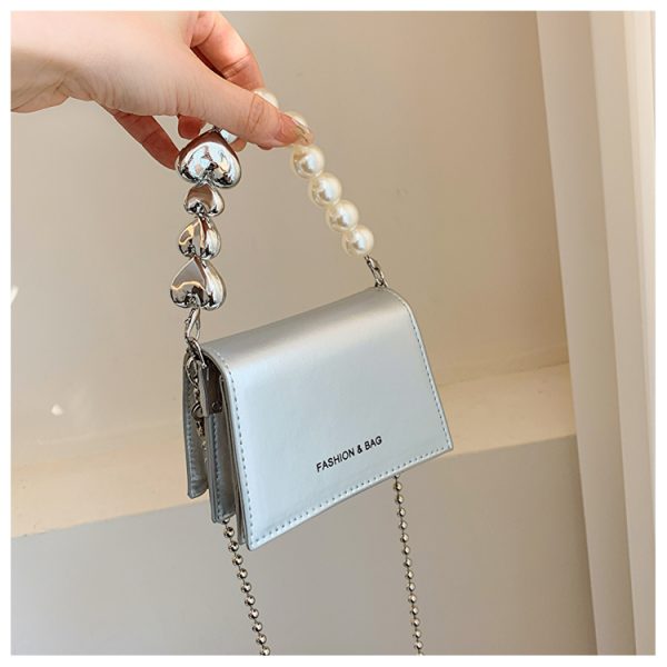 Trendy Mini Pearl Chain Crossbody Bag for Women - Stylish Versatile 2025 Summer Shoulder Small Square Bag