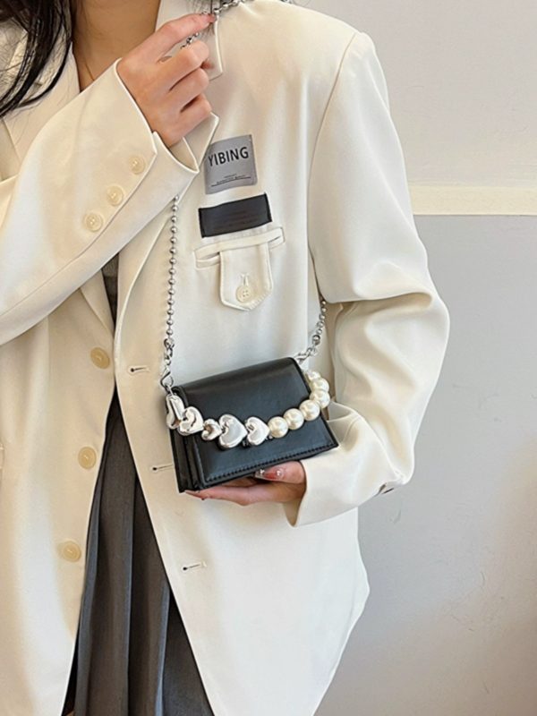 Trendy Mini Pearl Chain Crossbody Bag for Women - Stylish Versatile 2025 Summer Shoulder Small Square Bag