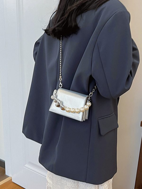 Trendy Mini Pearl Chain Crossbody Bag for Women - Stylish Versatile 2025 Summer Shoulder Small Square Bag