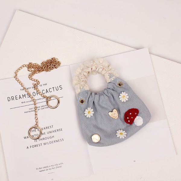 Trendy Mini Pleated Handheld Crossbody Bag for Women - Round Ring Design, Summer 2022 Fashion Accessory