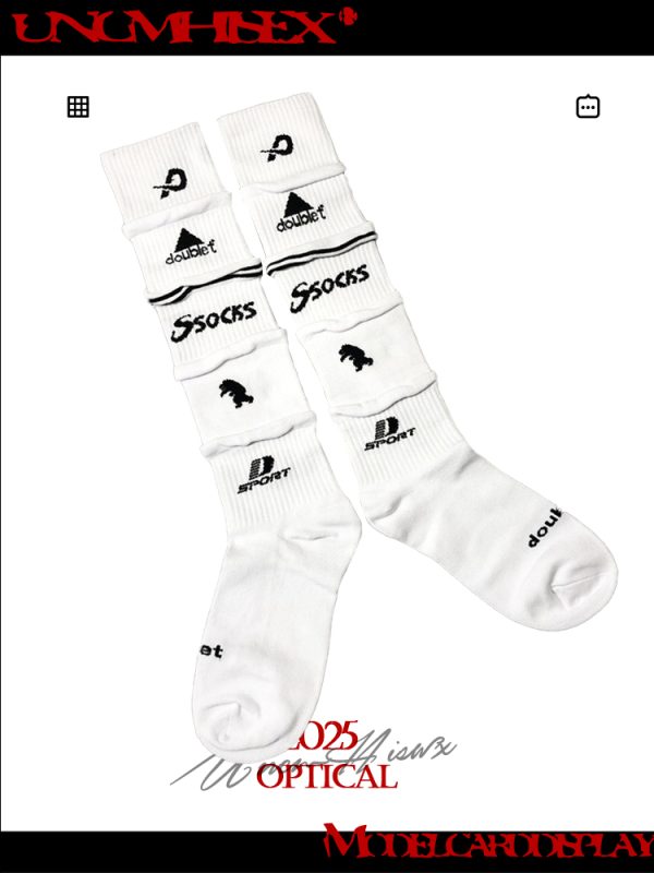 Trendy Multi-Layered Letter Print Long Knee-High Sports Socks for Men and Women - Skateboard & Football Style