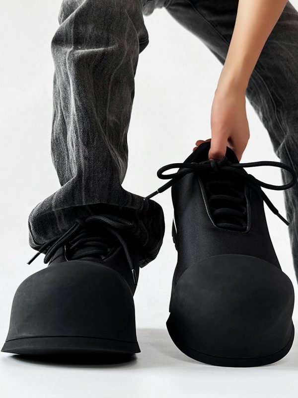 Trendy Oversized Black Sneakers for Men & Women, High Street Warrior Mickey Thick-Soled Height-Increasing Shoes