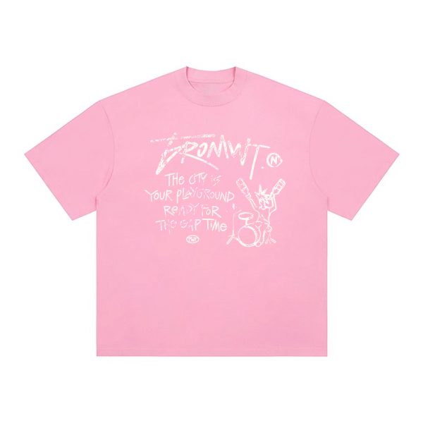 Trendy Oversized White T-Shirt for Women - Summer Graffiti Print Half Sleeve American Style Heavyweight Top