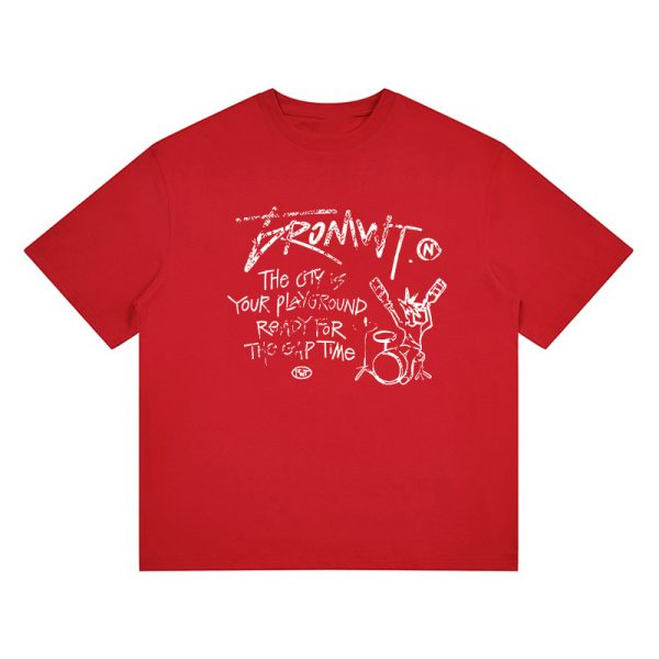 Trendy Oversized White T-Shirt for Women - Summer Graffiti Print Half Sleeve American Style Heavyweight Top