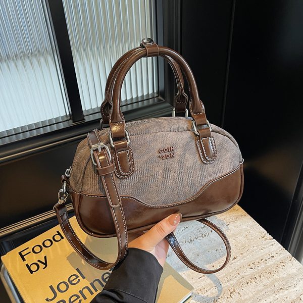 Trendy Patchwork Design Handheld Pillow Bag for Women - Retro Small Handbag, 2025 Fashion Crossbody Style