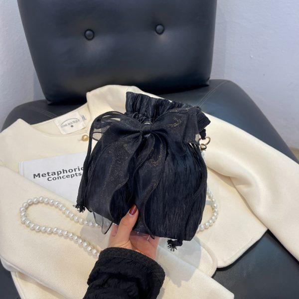 Trendy Pearl Bucket Bag for Women, Summer 2025 Fairy Crossbody Bag, Textured Versatile Niche Style