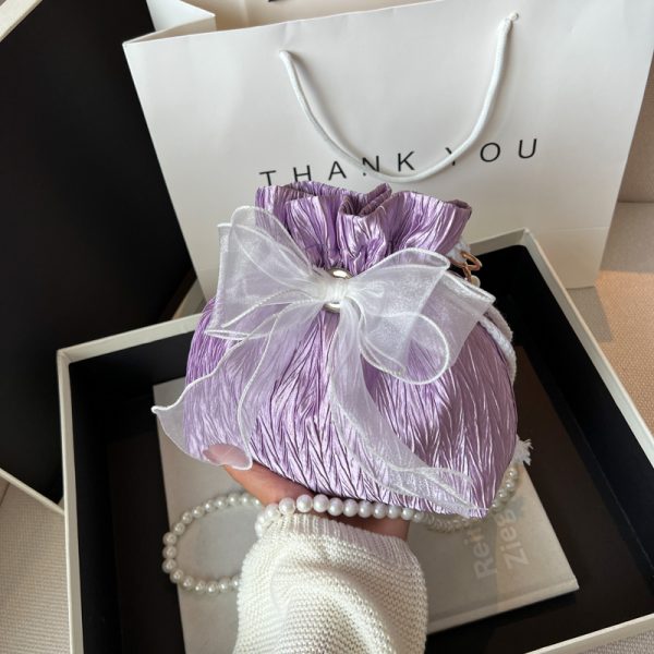 Trendy Pearl Bucket Bag for Women, Summer 2025 Fairy Crossbody Bag, Textured Versatile Niche Style