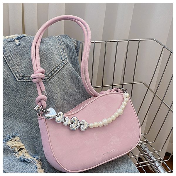 Trendy Pearl Chain Crossbody Bag for Women - 2025 Spring/Summer Niche Small Shoulder and Underarm Bag