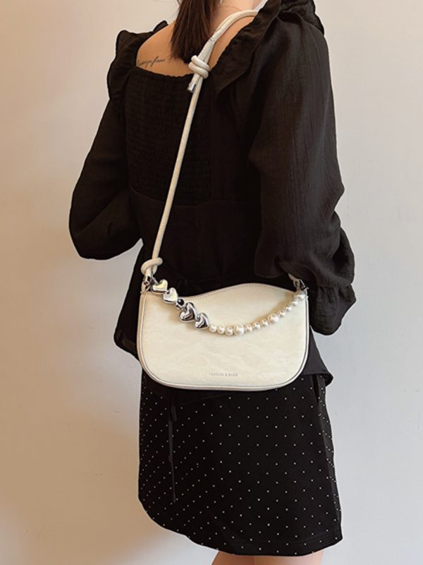 Trendy Pearl Chain Crossbody Bag for Women - 2025 Spring/Summer Niche Small Shoulder and Underarm Bag