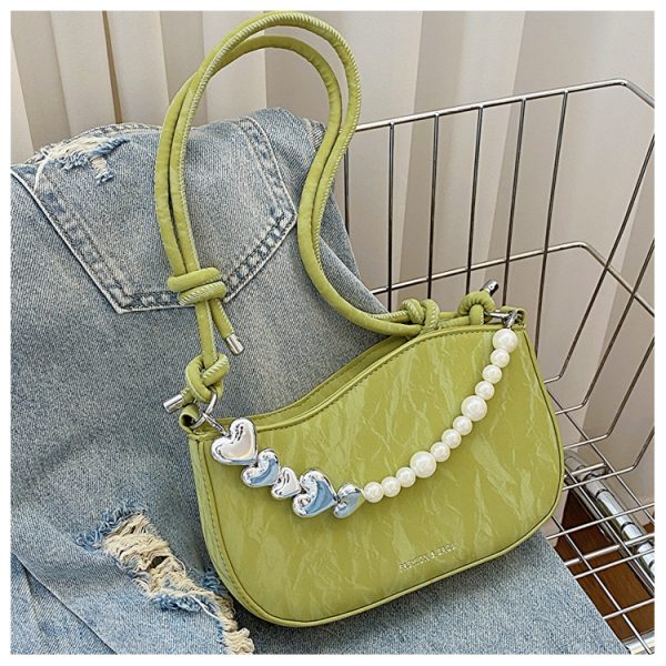 Trendy Pearl Chain Crossbody Bag for Women - 2025 Spring/Summer Niche Small Shoulder and Underarm Bag