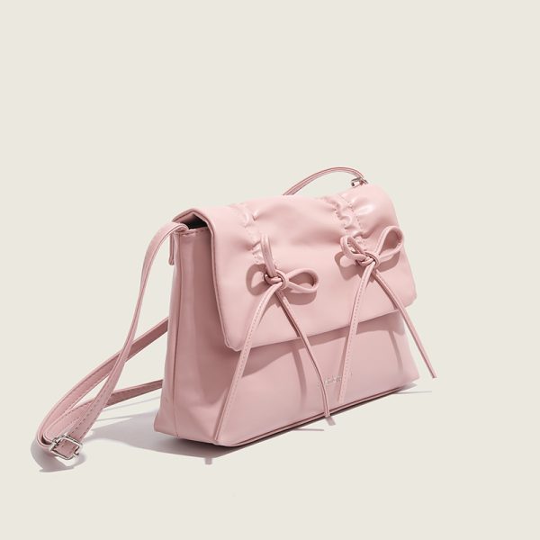 Trendy Pink Bow Shoulder Bag for Women - Large Capacity Crossbody Commuter Tote for 2024 Fashion