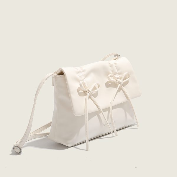 Trendy Pink Bow Shoulder Bag for Women - Large Capacity Crossbody Commuter Tote for 2024 Fashion