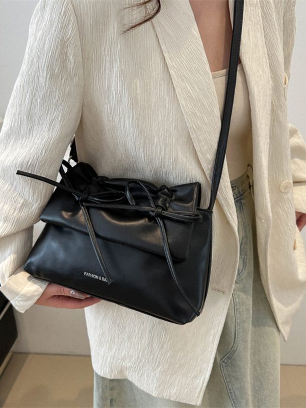 Trendy Pink Bow Shoulder Crossbody Bag for Women, Large Capacity Commuter Tote, 2025 Fashion Must-Have