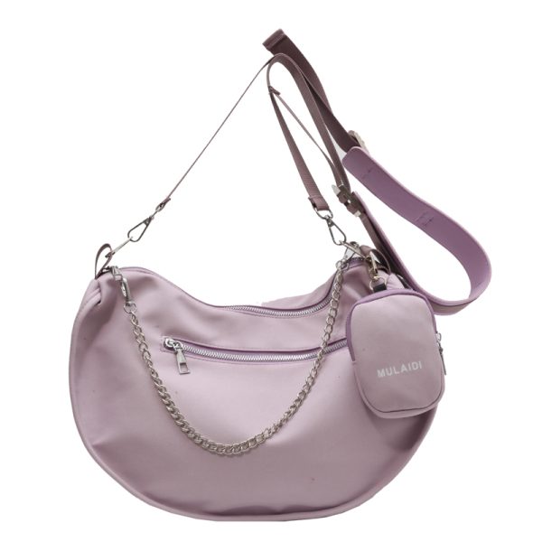 Trendy Purple Women's Large Capacity Crossbody Bag - Versatile Sports Casual Underarm Dumpling Style for 2025 Fashion