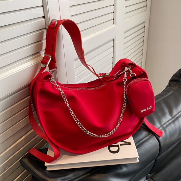 Trendy Purple Women's Large Capacity Crossbody Bag - Versatile Sports Casual Underarm Dumpling Style for 2025 Fashion