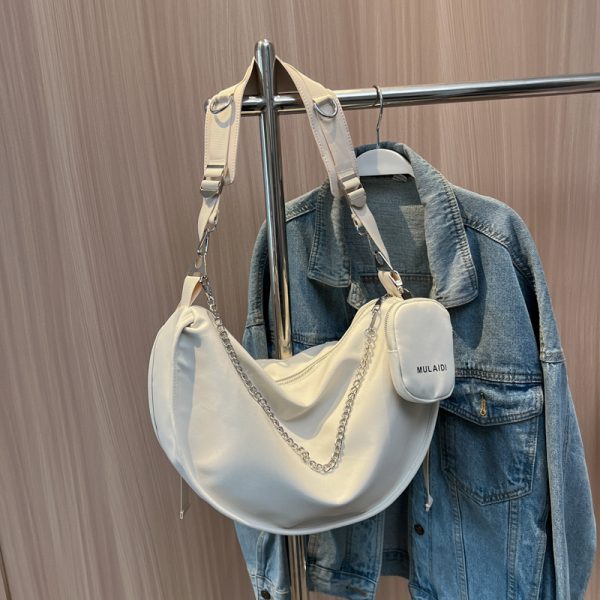 Trendy Purple Women's Large Capacity Crossbody Bag - Versatile Sports Casual Underarm Dumpling Style for 2025 Fashion