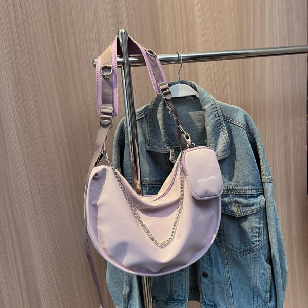 Trendy Purple Women's Large Capacity Crossbody Bag - Versatile Sports Casual Underarm Dumpling Style for 2025 Fashion