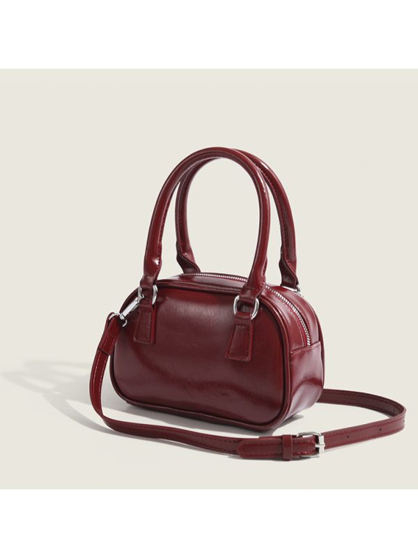 Trendy Red Handbag for Women - Autumn Winter 2023 Korean Style Tote Bowling Bag, Versatile Crossbody Small Square Design