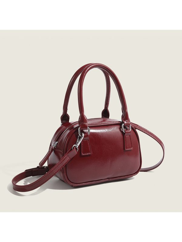 Trendy Red Handbag for Women - Autumn Winter 2023 Korean Style Tote Bowling Bag, Versatile Crossbody Small Square Design