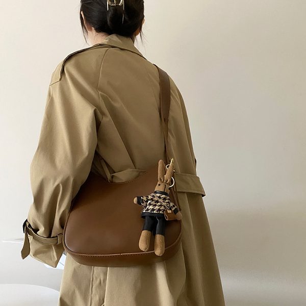 Trendy Retro Crescent Crossbody Bag for Women - 2024 French Niche Underarm Style
