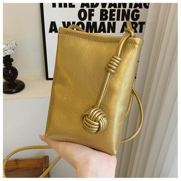 Trendy Silver Mini Handbag for Women - 2025 Summer Versatile Chain Shoulder Crossbody Phone Bag