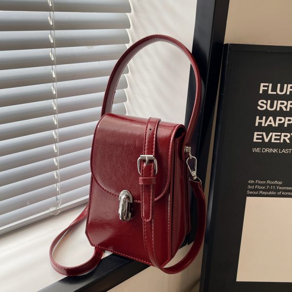 Trendy Textured Small Square Handbag for Women - Casual Versatile Phone Bag, 2025 Fashion Must-Have