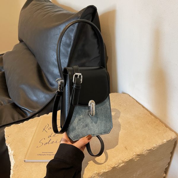 Trendy Textured Small Square Handbag for Women - Casual Versatile Phone Bag, 2025 Fashion Must-Have