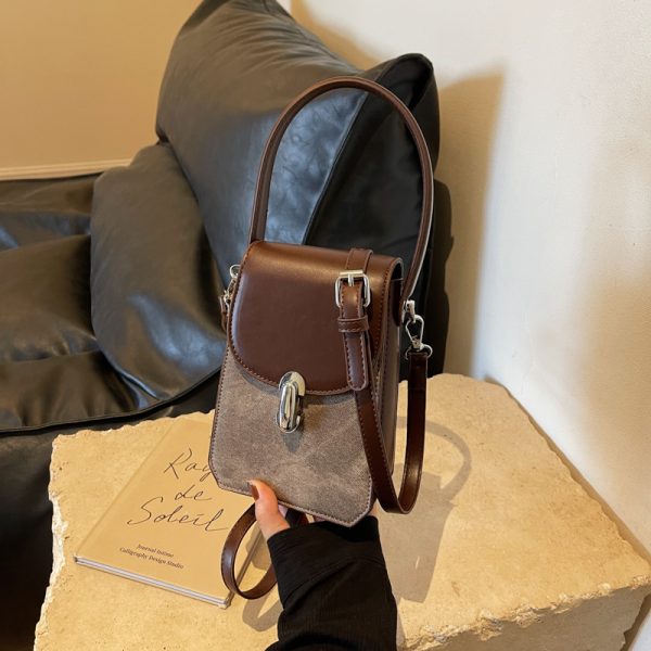 Trendy Textured Small Square Handbag for Women - Casual Versatile Phone Bag, 2025 Fashion Must-Have