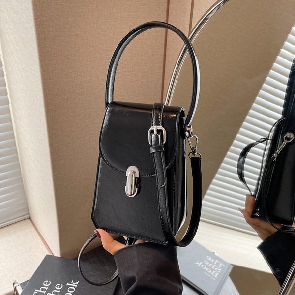 Trendy Textured Small Square Handbag for Women - Casual Versatile Phone Bag, 2025 Fashion Must-Have