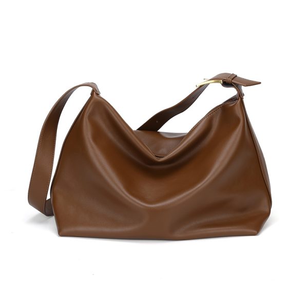 Trendy Women's Large Capacity Soft Leather Shoulder Bag - Minimalist Versatile Crossbody for Autumn and Winter 2024