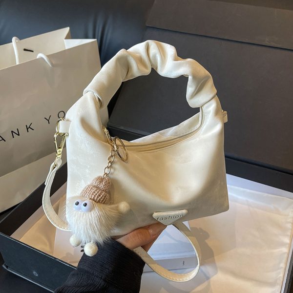 Trendy Women's Pleated Cloud Bag - Casual Chic Small Square Handbag for Shoulder or Crossbody - 2025 Fashion Style