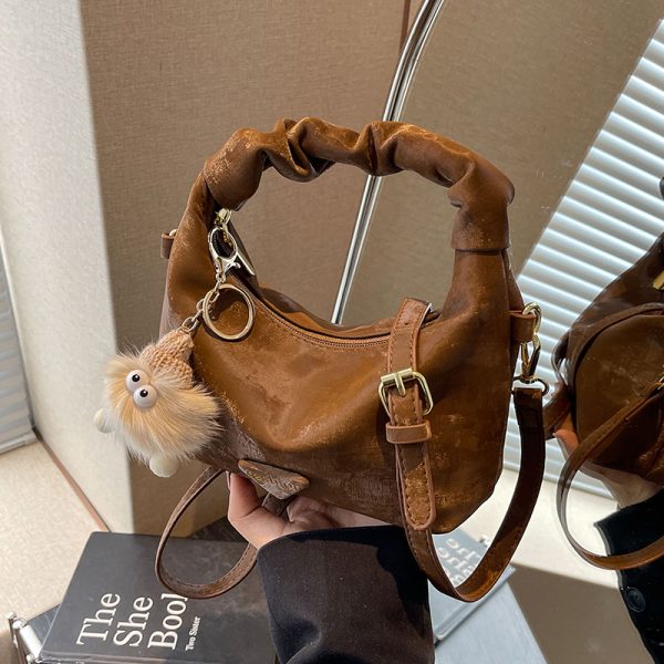 Trendy Women's Pleated Cloud Bag - Casual Chic Small Square Handbag for Shoulder or Crossbody - 2025 Fashion Style