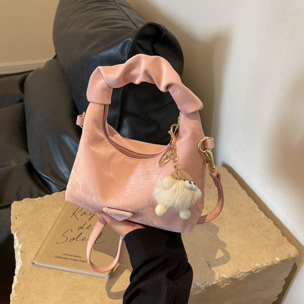 Trendy Women's Pleated Cloud Bag - Casual Chic Small Square Handbag for Shoulder or Crossbody - 2025 Fashion Style