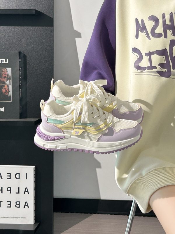 Ultra-Lightweight Mesh Casual Sports Shoes for Women - 2025 Soft Sole Macaroon Color Dad Sneakers