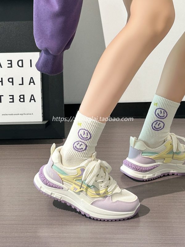 Ultra-Lightweight Mesh Casual Sports Shoes for Women - 2025 Soft Sole Macaroon Color Dad Sneakers
