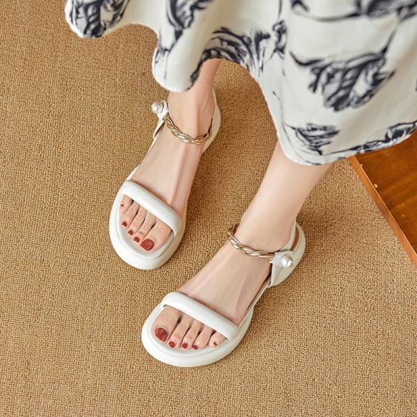 Ultra Lightweight One-Strap Open-Toe Sandals for Women - Comfortable Thick-Soled Summer Beach Sandals