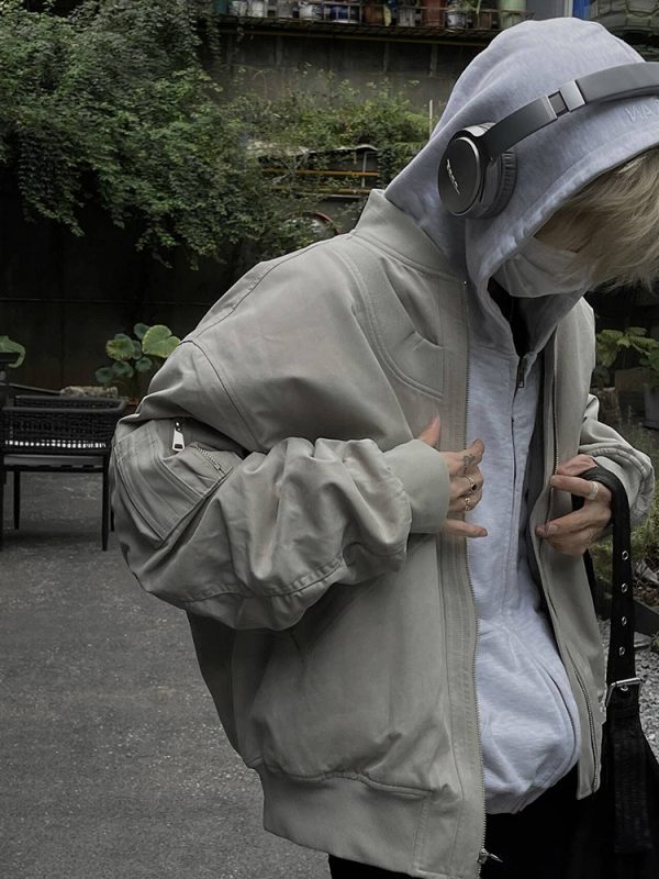 Unisex American Retro High Street Pilot Jacket, Loose Casual Baseball Workwear for Spring and Autumn Fashion