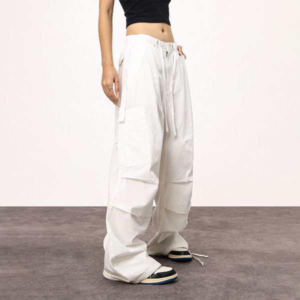 Unisex American-Style Wide-Leg Cargo Pants - Summer Lightweight Casual Loose Straight-Leg Hiking Trousers