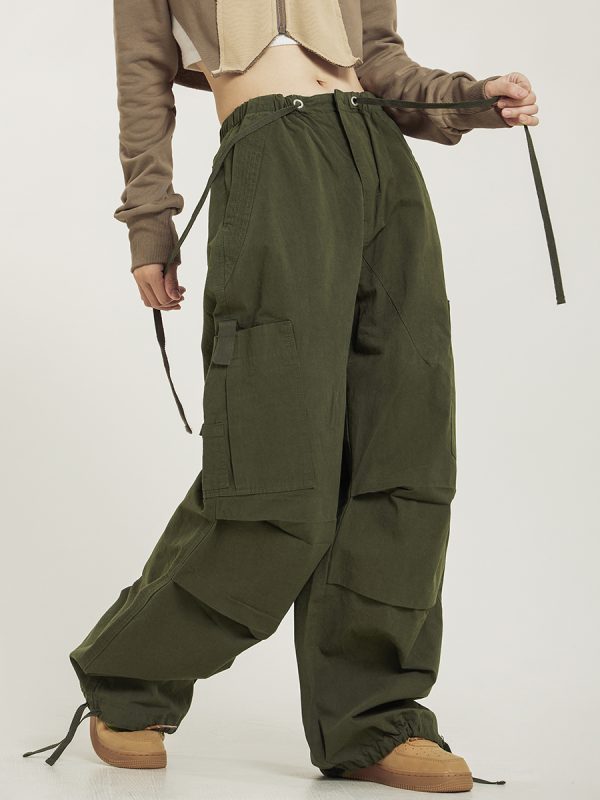 Unisex American-Style Wide-Leg Cargo Pants - Summer Lightweight Casual Loose Straight-Leg Hiking Trousers